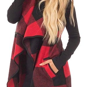 Red & Black Fall Vest Size XL Never Worn!